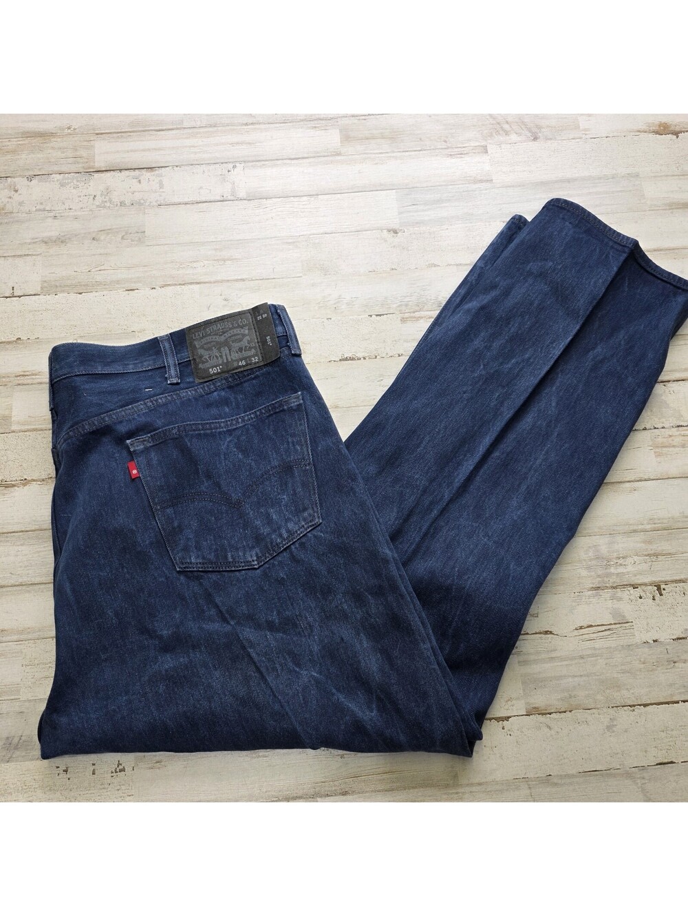 Levi's 501 Men's 46x32 (*44) Dark Wash Straight Fit Denim Jeans Button Fly